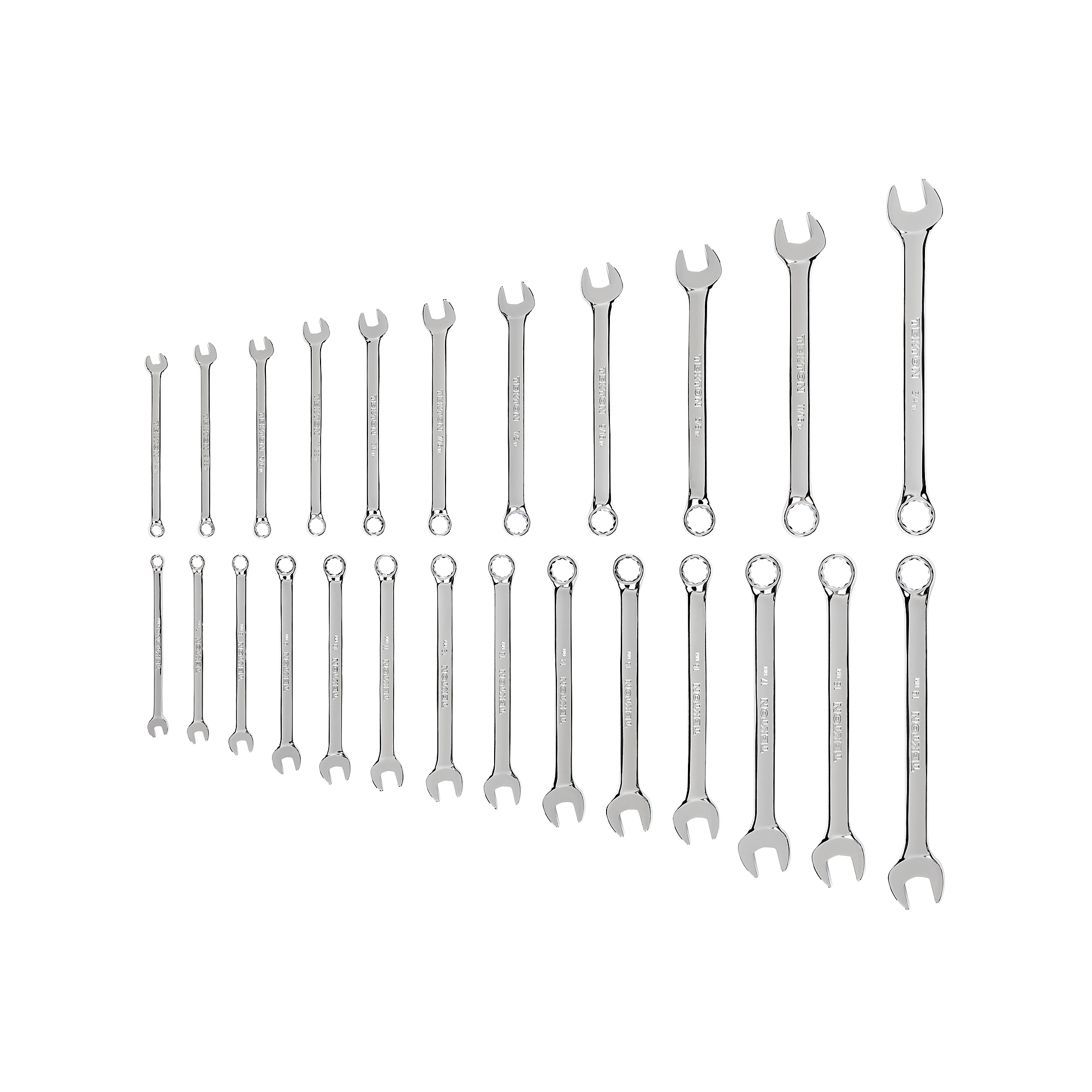 TEKTON Combination Wrench Set, 25-Piece (1/4 -3/4 in., 6-19 mm) | WCB90305